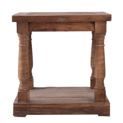 Mesa auxiliar de madera de pino cuadrada