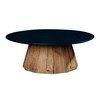 Mesa baixa circular de madeira