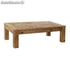 Mesa baixa quadrada de madeira de pinho reciclado.