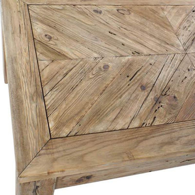 Mesa baixa quadrada de madeira de pinho reciclado. - Foto 3