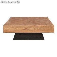 Mesa baixa quadrada em madeira de pinho reciclada
