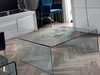 Mesa centro de cristal curvo de 110 x 110 cm. CC15000
