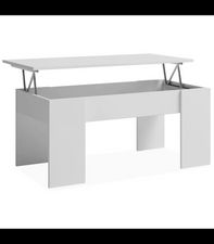 Mesa centro elevable acabado blanco, 45 cm(alto)100 cm(ancho)50 cm(largo)