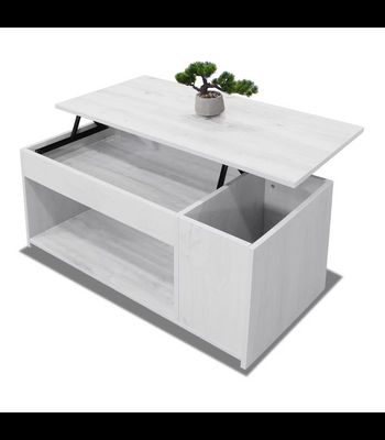 Mesa centro elevable acabado blanco polar, 46cm(alto) 102cm(ancho) 55cm(largo) - Foto 2