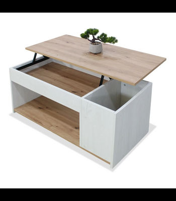 Mesa centro elevable acabado polar/artisan, 46cm(alto) 102cm(ancho) 55cm(largo) - Foto 2