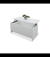 Mesa centro elevable baúl acabado blanco, 50cm(alto) 108cm(ancho) 50cm(largo)