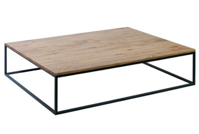 mesa centro forja madera diseño industrial