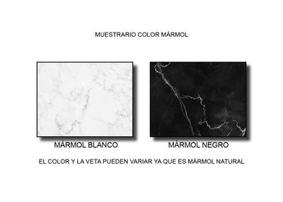 mesa centro hierro tapa marmol blanco o negro - Foto 4