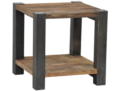 mesa centro madera patas gruesas hierro - Foto 2