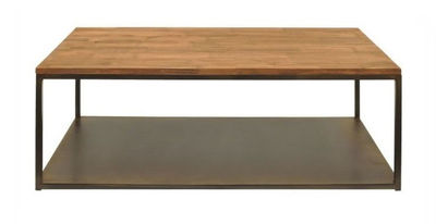 mesa centro sobre madera balda revistero chapa