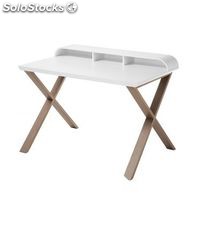 mesa com estrutura de carvalho - em fiberboard em um acabamento mate de madeira.