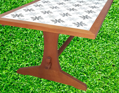 Mesa Comedor rectangular de madera tropical y cerámica española - Foto 2