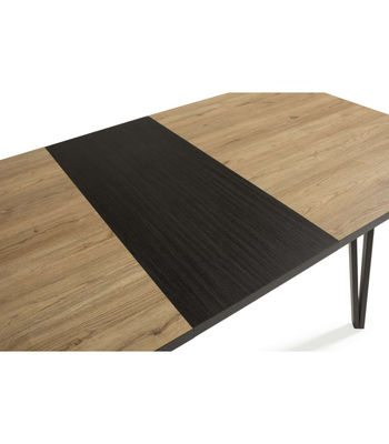 Mesa comedor rectangular extensible ALVARO acabado natural/negro, 77cm(alto) - Foto 5