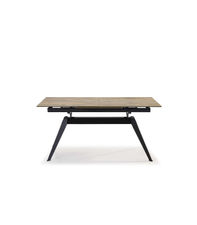 Mesa comedor rectangular extensible MANU tapa cerámica color madera patas metal