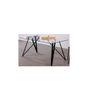 Mesa comedor rectangular Nala tapa cristal en acabado negro 76 cm(alto)160