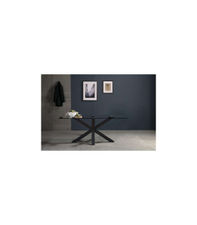 Mesa comedor rectangular Paulina en acabado negro, 75 cm(alto)180 cm(ancho)100