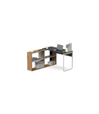 Mesa con estantería Slida color gris/roble gold/ blanco