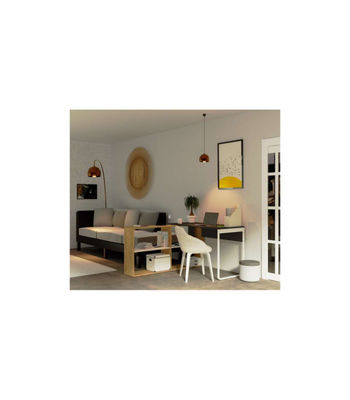 Mesa con estantería Slida color gris/roble gold/ blanco - Foto 2