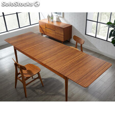 Mesa de bambú grande alta calidad plegable mobiliario mesa de comedor para salón