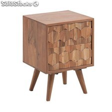 Mesa de cabeceira de madeira de acácia