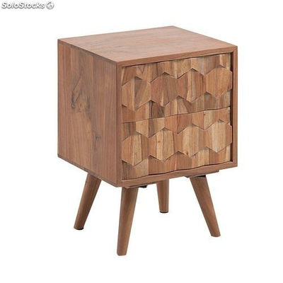 Mesa de cabeceira de madeira de acácia