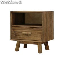 Mesa de cabeceira de madeira de pinho