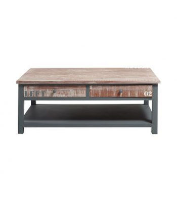 mesa de café em madeira de abeto. natural envelhecido acabamento patina branco -