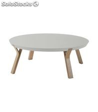 mesa de café redonda com estrutura de carvalho - em fiberboard em um acabamento