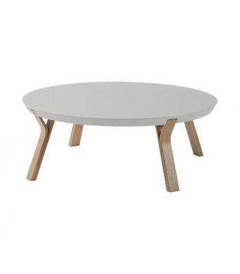 mesa de café redonda com estrutura de carvalho - em fiberboard em um acabamento