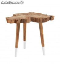 Mesa de centro de madeira com desenho tronco.