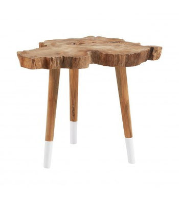 Mesa de centro de madeira com desenho tronco.