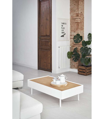 Mesa de centro para comedor modelo Arista 2 cajones acabado blanco, 60cm(ancho) - Foto 4