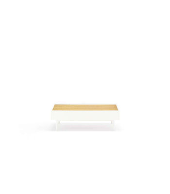 Mesa de centro para comedor modelo Arista 2 cajones acabado blanco, 60cm(ancho)