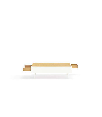 Mesa de centro para comedor modelo Arista 2 cajones acabado blanco, 60cm(ancho) - Foto 3