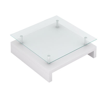 Mesa de centro quadrada de vidro branca - Foto 2