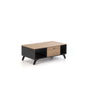 Mesa de centro rectangular ADRIAN con 1 cajón acabado bocamina/natural, Largo: