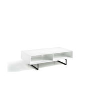 Mesa de centro rectangular en blanco alto brillo Yasmín, 120 x 60 x 35 cm (largo