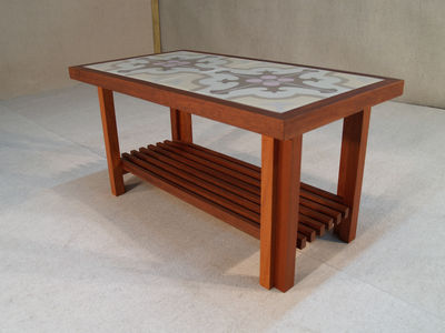 Mesa de centro rectangular madera tropical y baldosa española Modelo M- I I -23 - Foto 3