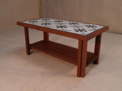 Mesa de centro rectangular madera tropical y baldosa española Modelo M- I I -232 - Foto 3