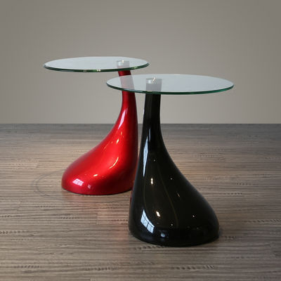 mesa de chá de vidro moderna da perna da mesa da fibra de vidro da mesa de vidro - Foto 4