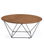 Mesa de chá redonda de madeira natural com base metálica - 1
