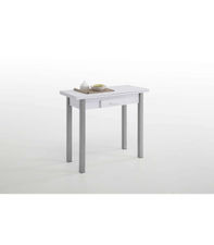 Mesa de cocina con apertura tipo libro acabado blanco, 90 x 40/80 x 76 cm (largo