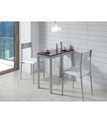 Mesa de cocina extensible Irene acabado morado, 85/135 x 40 x 76 cm (largo x - Foto 2