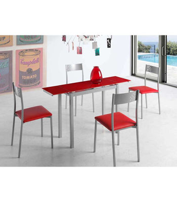 Mesa de cocina extensible Irene acabado rojo, 85/135 x 40 x 76 cm (largo x ancho - Foto 2