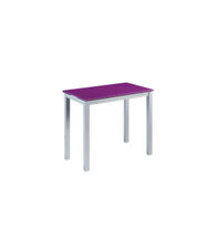 Mesa de cocina extensible Laia acabado cristal morado, 95cm (largo) x 55/95cm