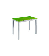 Mesa de cocina extensible Laia acabado cristal verde, 95cm (largo) x 55/95cm