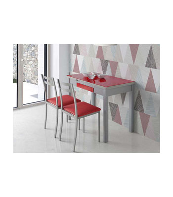 Mesa de cocina extensible Victoria acabado rojo, 100/160 X 60 X 76 cm (largo x - Foto 2