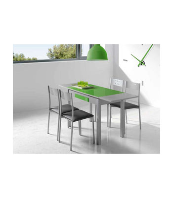 Mesa de cocina extensible Victoria acabado verde, 100/160 X 60 X 76 cm (largo x - Foto 2