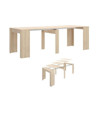 Mesa de comedor Bailen multifunción extensible en madera natural de 77 cm(alto), - Foto 3