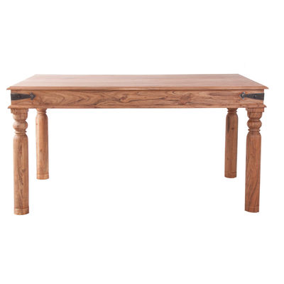 Mesa de comedor de madera de acacia color marrón 150x90 Mod. New Jaipur